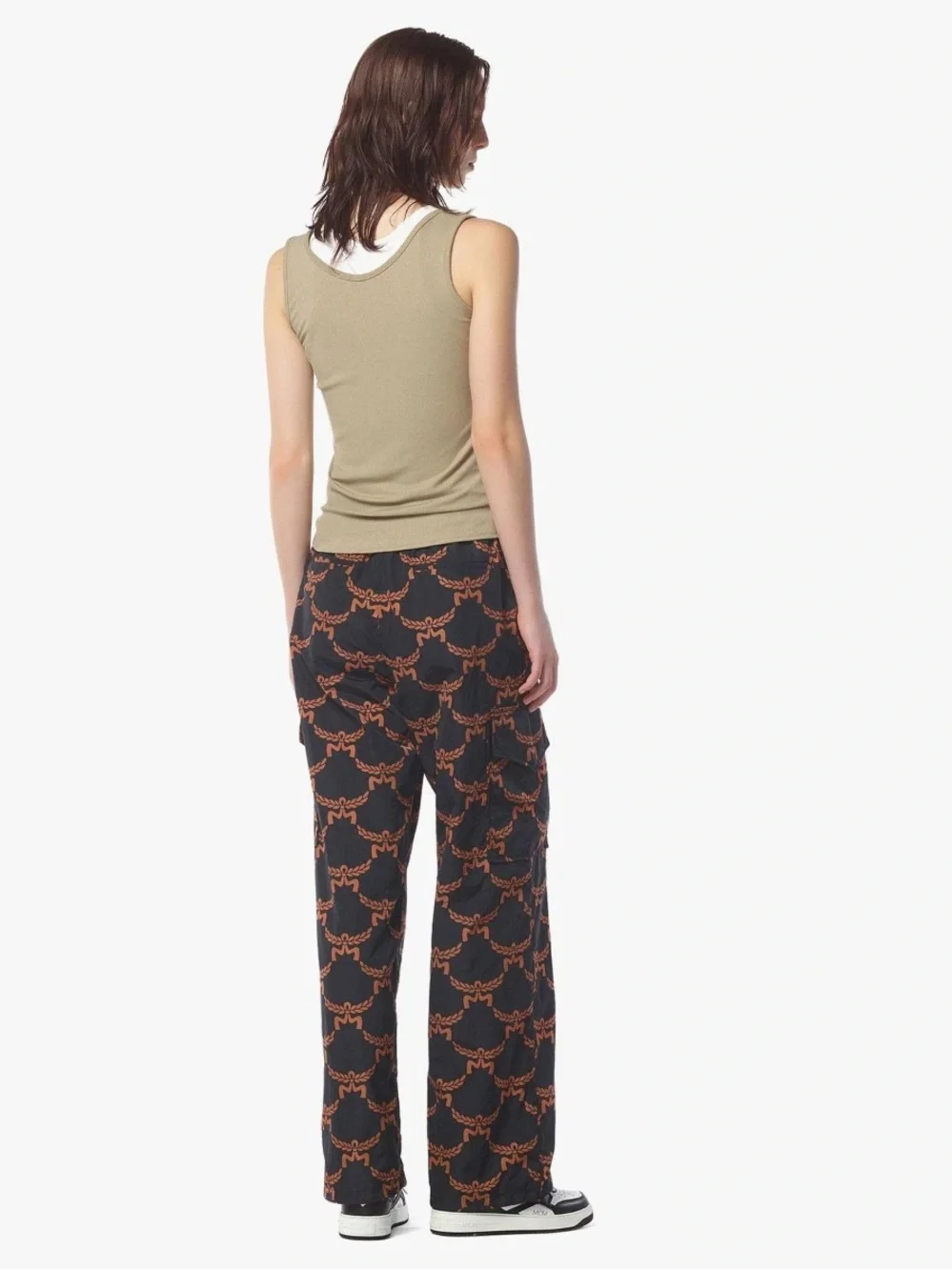 MCM Lauretos Monogram Pants in Black Gold ECONYLON NWT Small S 4 6 27X32